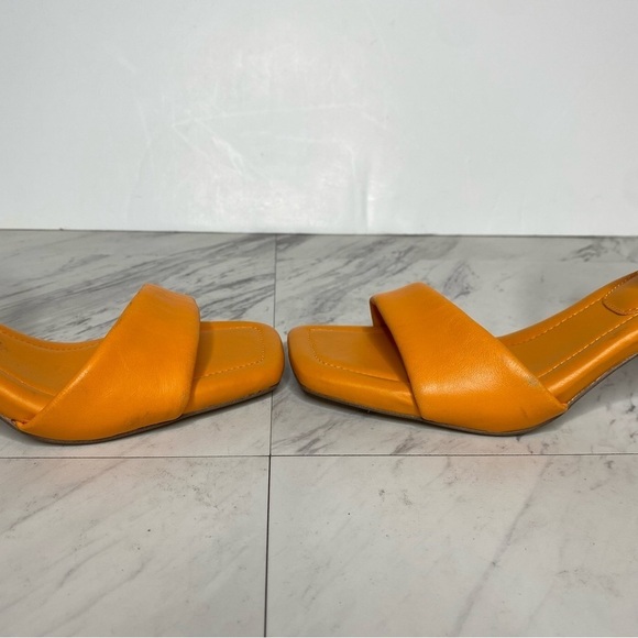 Franco Sarto Bery Orange Leather Ankle Strap Heeled Sandal 6 1/2 M - Picture 11 of 16